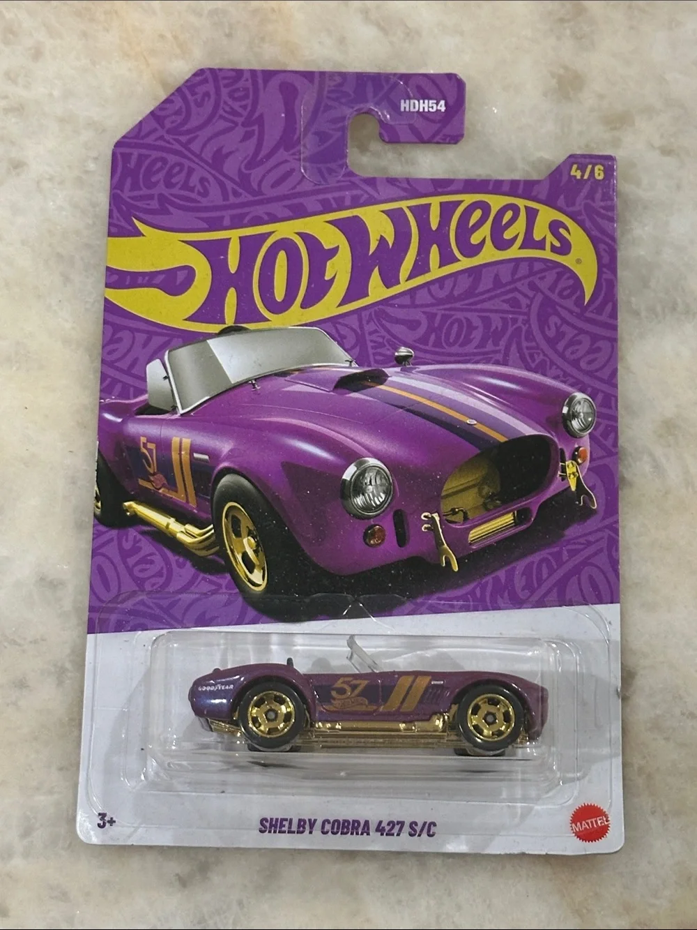 Hot Wheels Shelby Cobra 427 S/C Toy Car - Purple & Gold